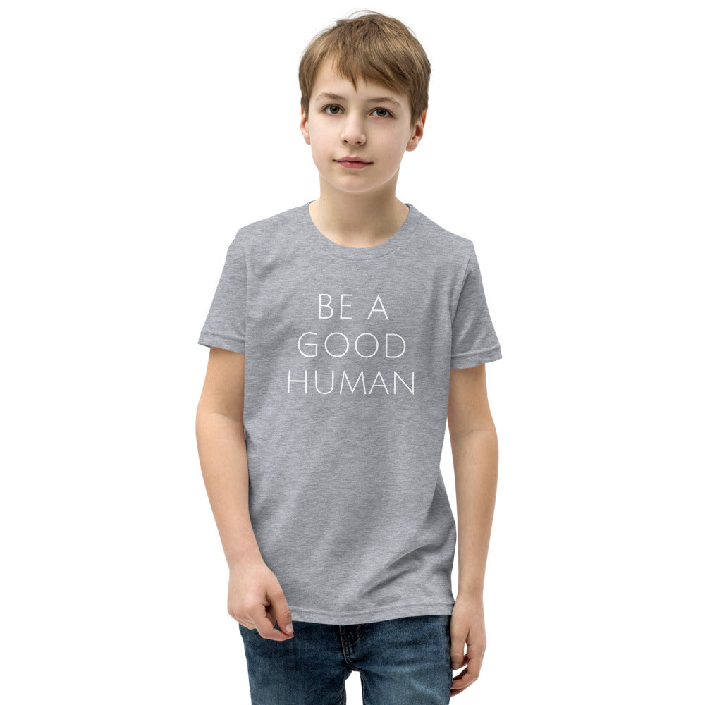 
            
                Load image into Gallery viewer, NEW Be a Good Human Kids T-Shirt - Olive &amp;amp; Auger
            
        