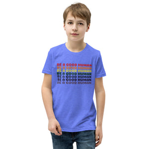 
            
                Load image into Gallery viewer, Rainbow Good Human Kids T-Shirt - Olive &amp;amp; Auger
            
        