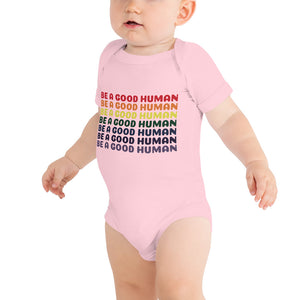 Rainbow Good Human Baby Onesie - Olive & Auger