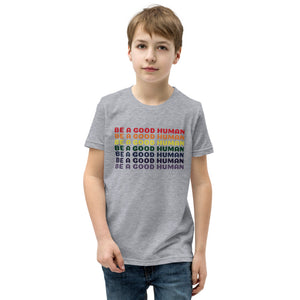 Rainbow Good Human Kids T-Shirt - Olive & Auger