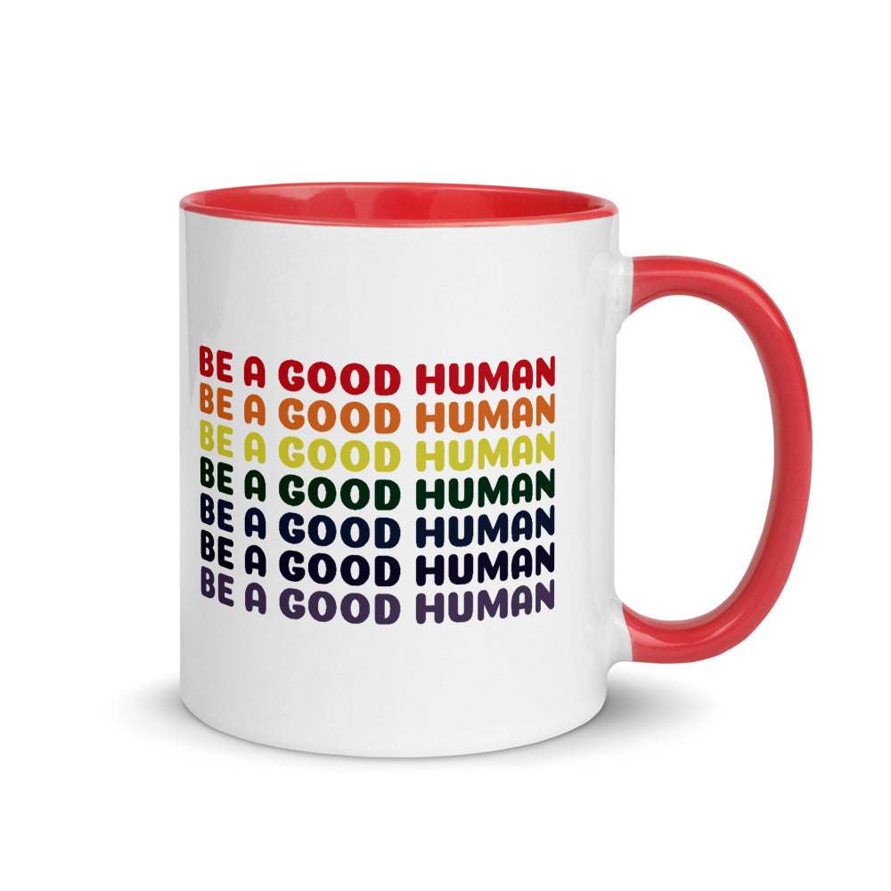 Rainbow Good Human Mug - Olive & Auger